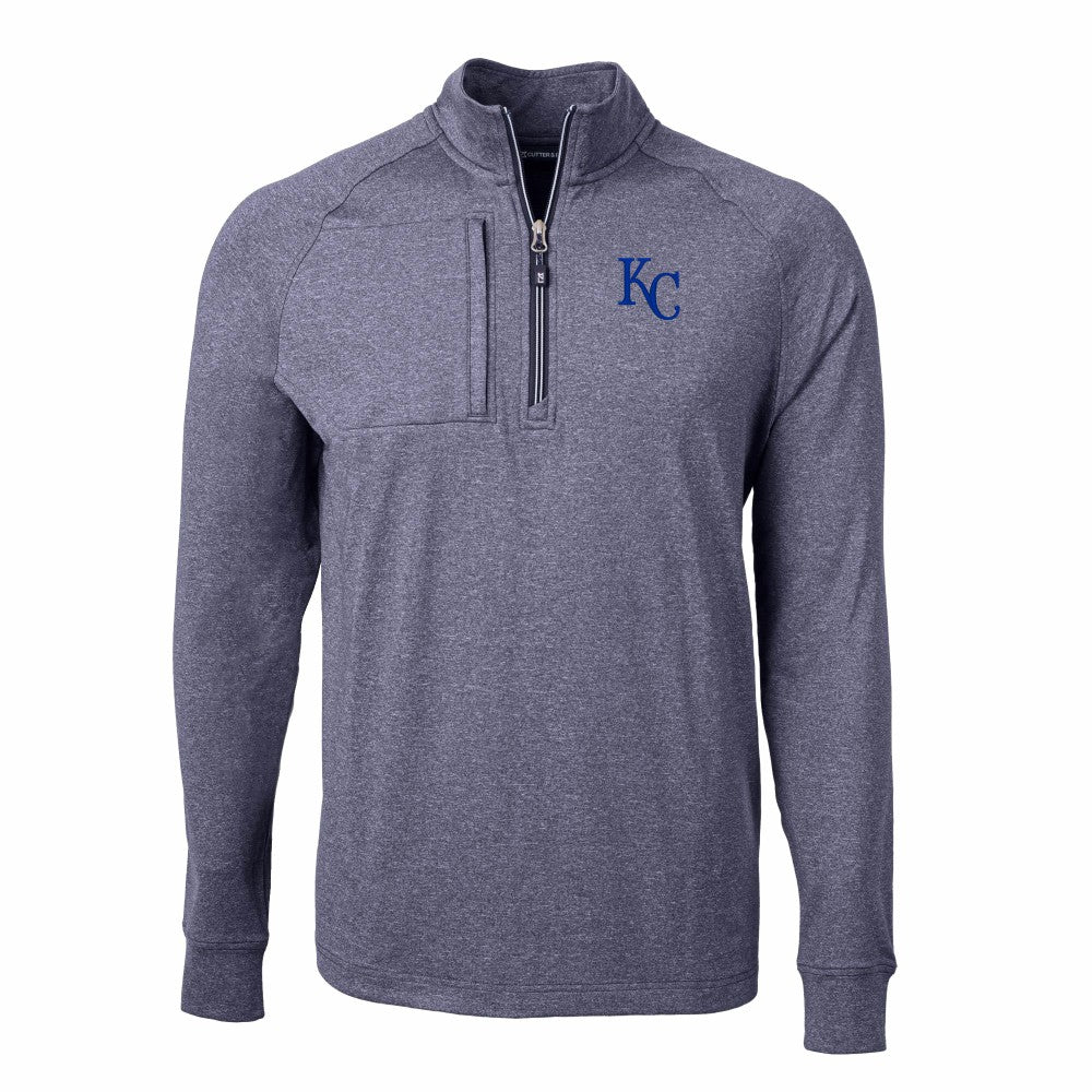 MLB Kansas City Royals Cutter & Buck Adapt Eco Knit Stretch Recycled Quarter-Zip Pullover Top