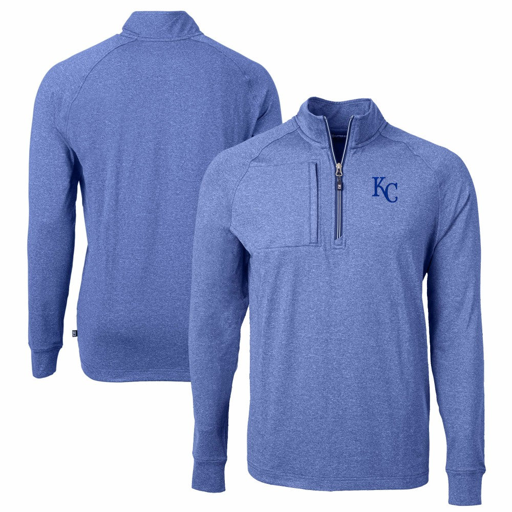 MLB Kansas City Royals Cutter & Buck Adapt Eco Knit Stretch Recycled Quarter-Zip Pullover Top