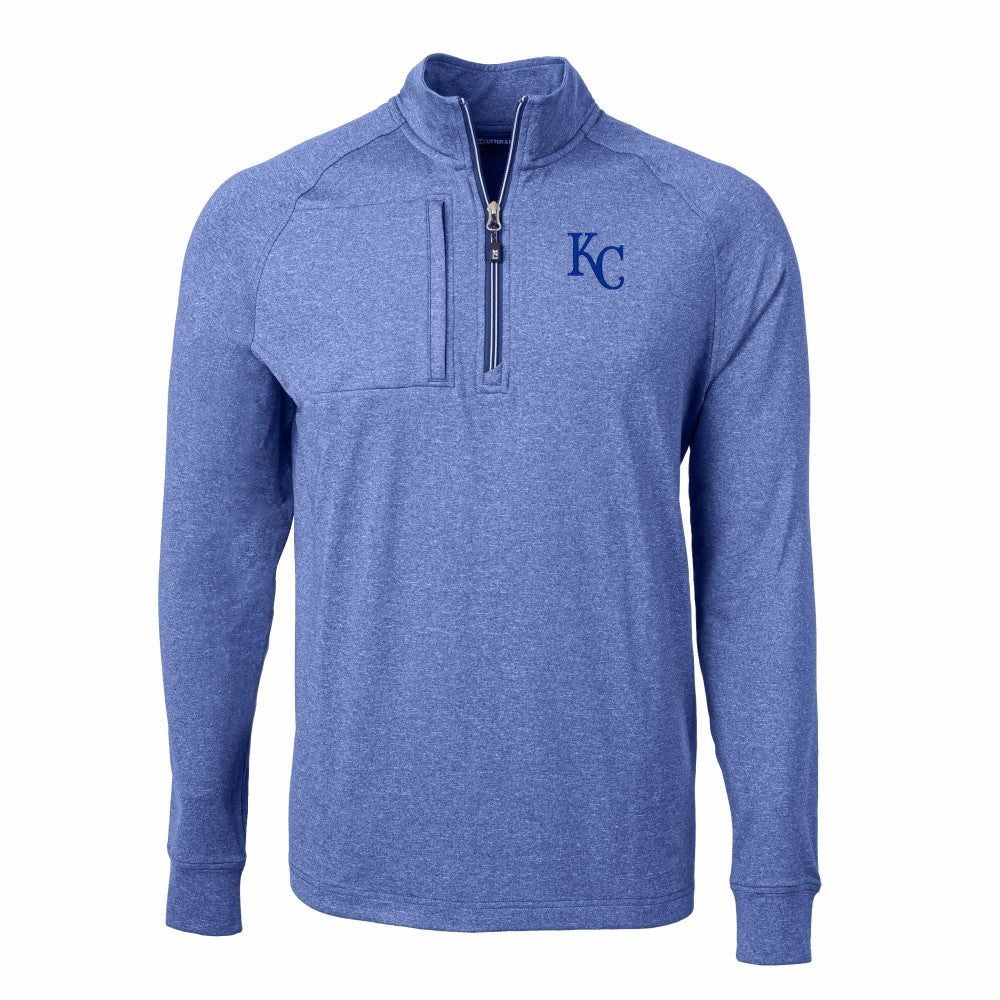 MLB Kansas City Royals Cutter & Buck Adapt Eco Knit Stretch Recycled Quarter-Zip Pullover Top