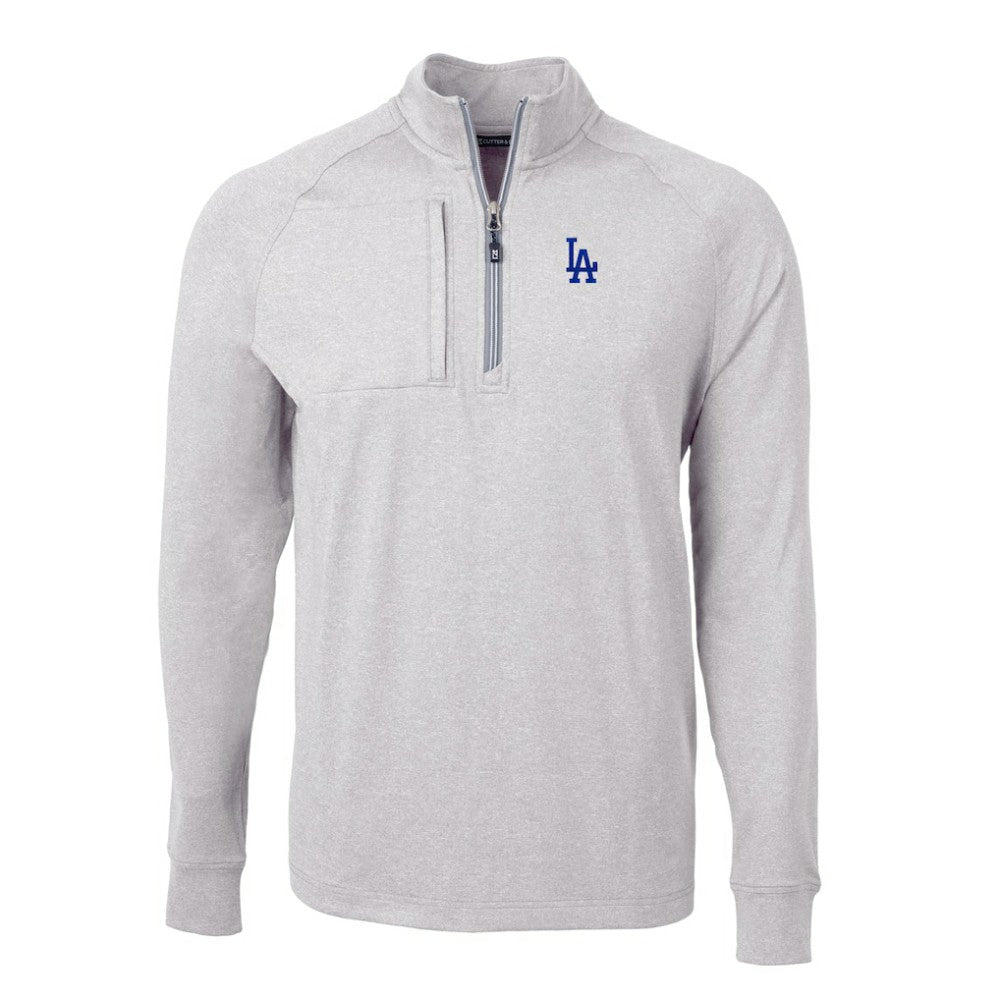 MLB Los Angeles Dodgers Cutter & Buck Adapt Eco Knit Stretch Recycled Quarter-Zip Pullover Top