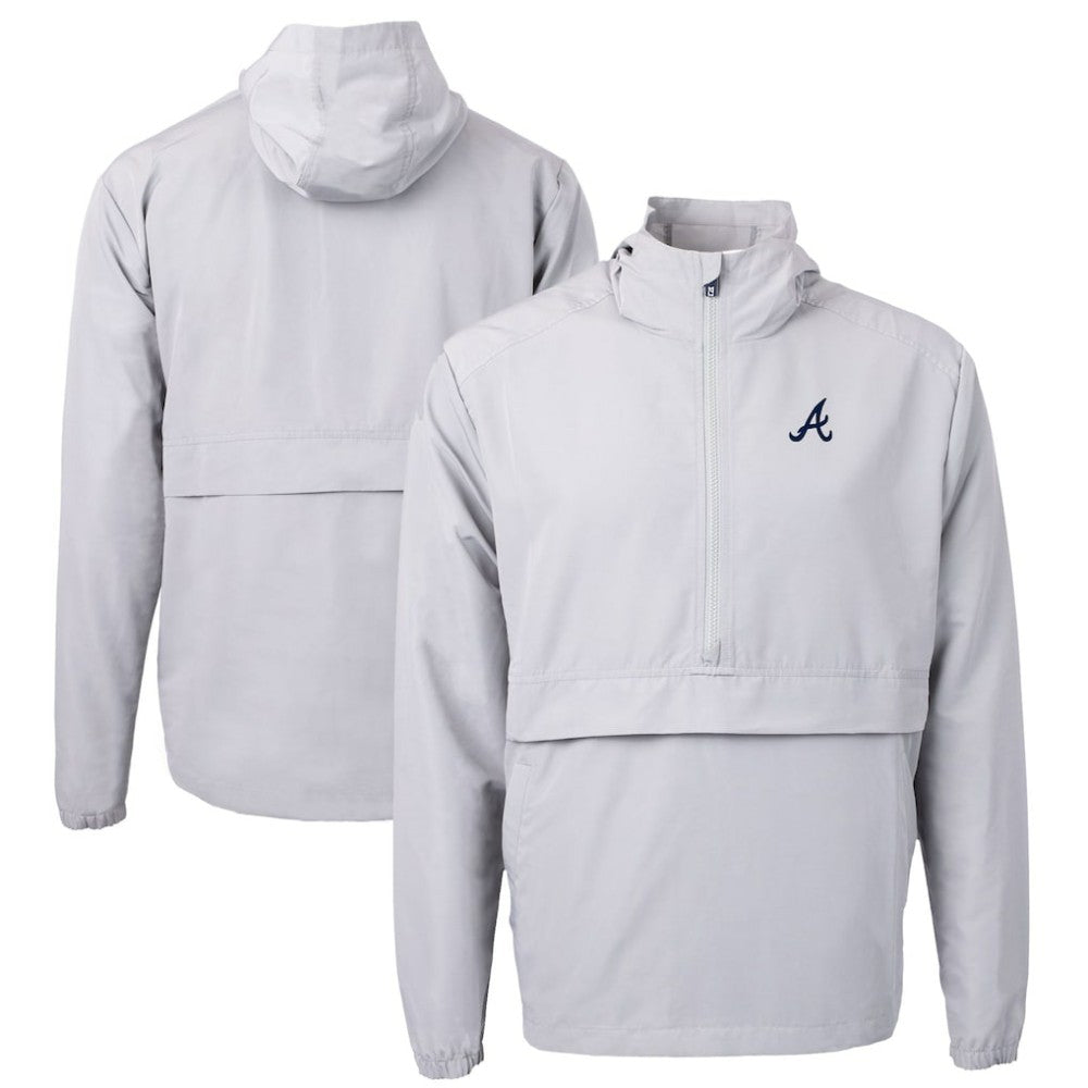 MLB Atlanta Braves Cutter & Buck Charter Eco Recycled Half-Zip Anorak Jacket