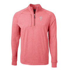 MLB Philadelphia Phillies Cutter & Buck Adapt Eco Knit Stretch Recycled Quarter-Zip Pullover Top