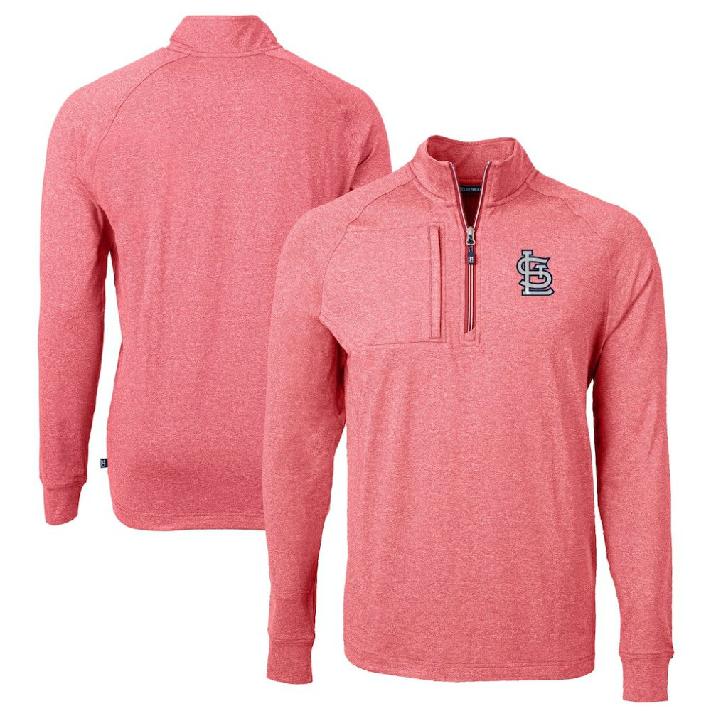 MLB St. Louis Cardinals Cutter & Buck Adapt Eco Knit Stretch Recycled Quarter-Zip Pullover Top