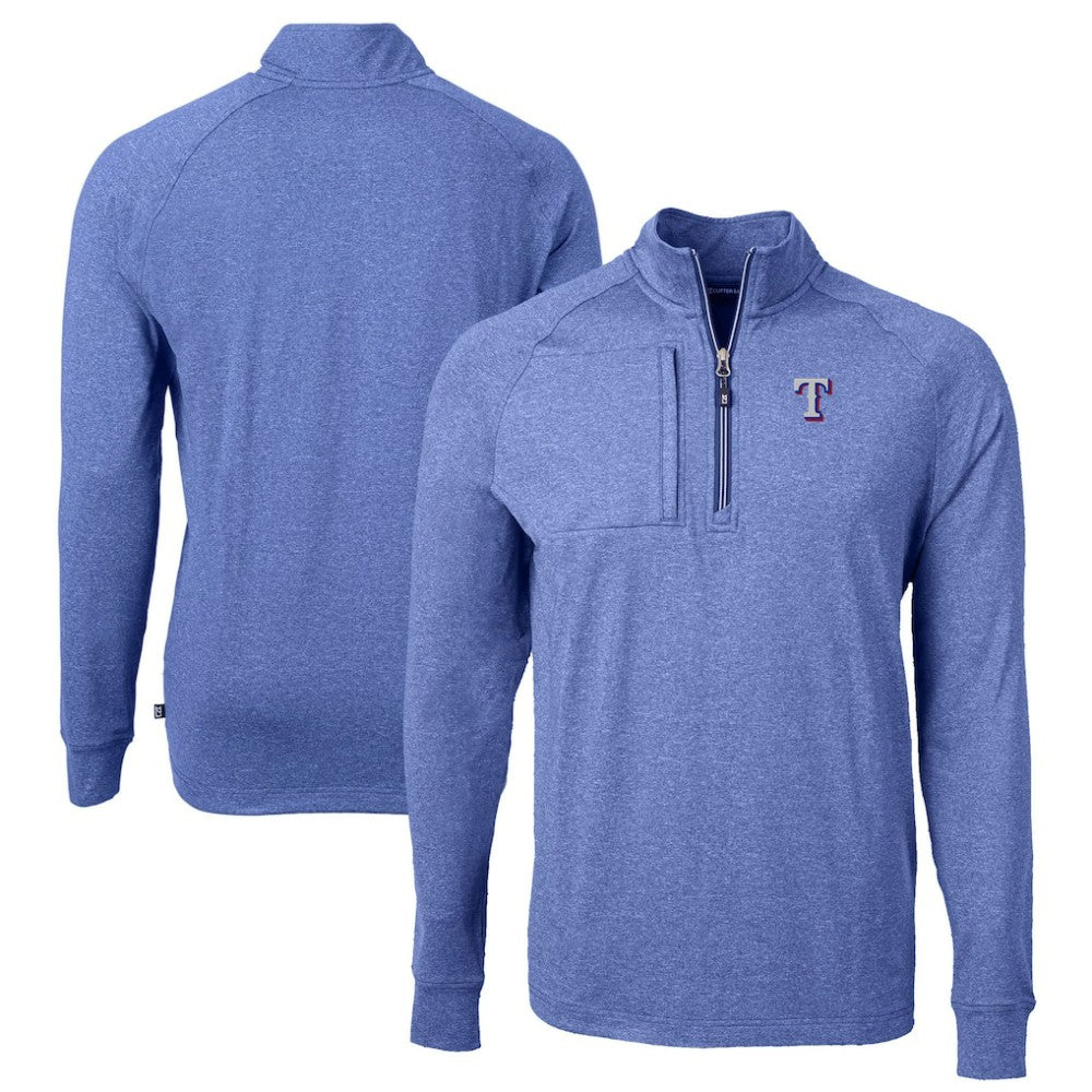 MLB Texas Rangers Cutter & Buck Adapt Eco Knit Stretch Recycled Quarter-Zip Pullover Top