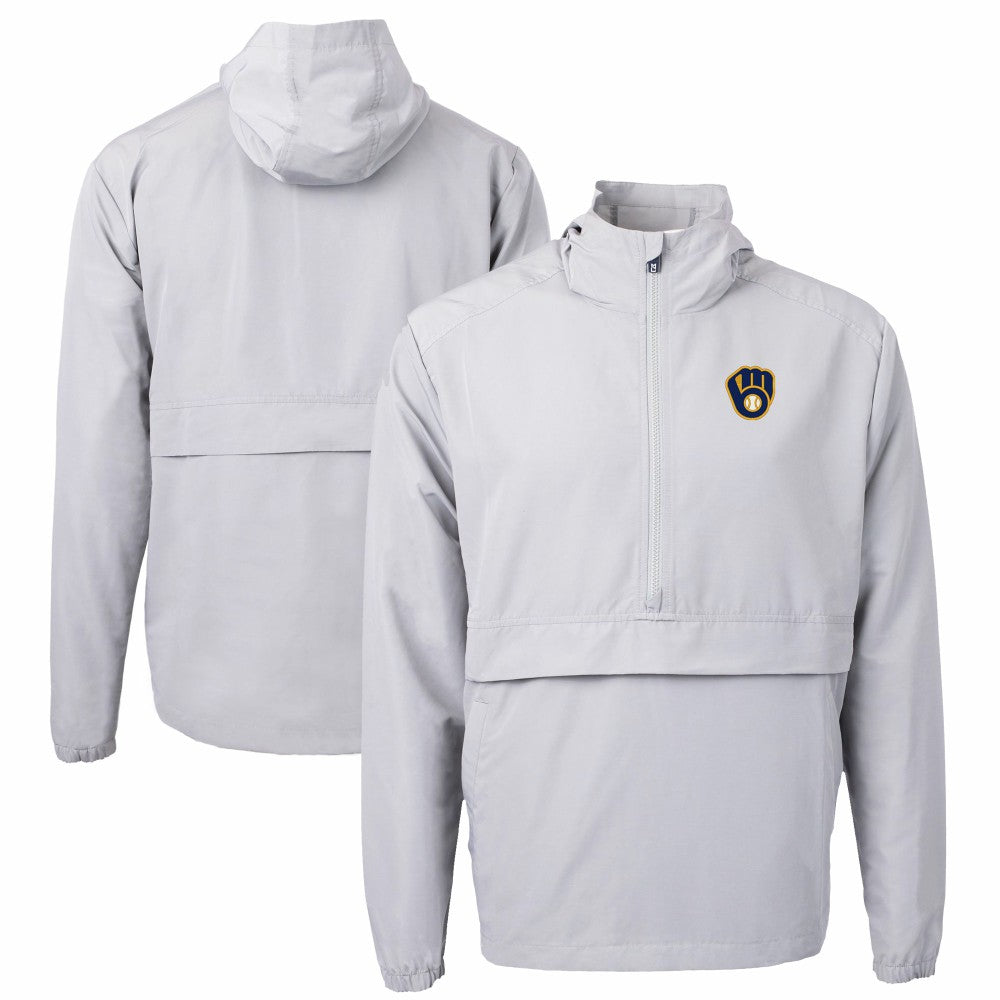 MLB Milwaukee Brewers Cutter & Buck Charter Eco Recycled Half-Zip Anorak Jacket