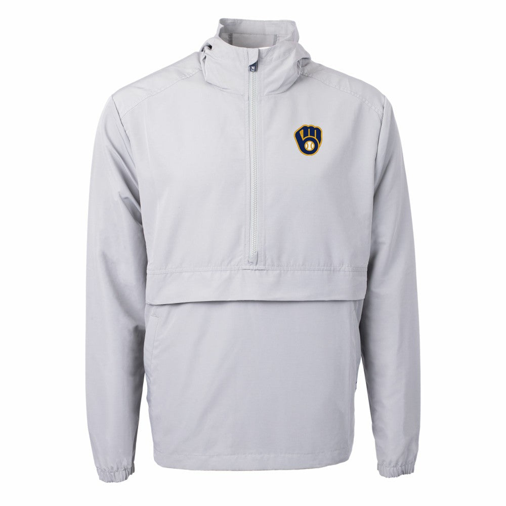 MLB Milwaukee Brewers Cutter & Buck Charter Eco Recycled Half-Zip Anorak Jacket