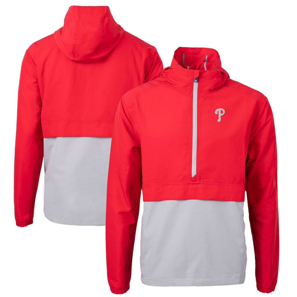 MLB Philadelphia Phillies Cutter & Buck Charter Eco Recycled Half-Zip Anorak Jacket
