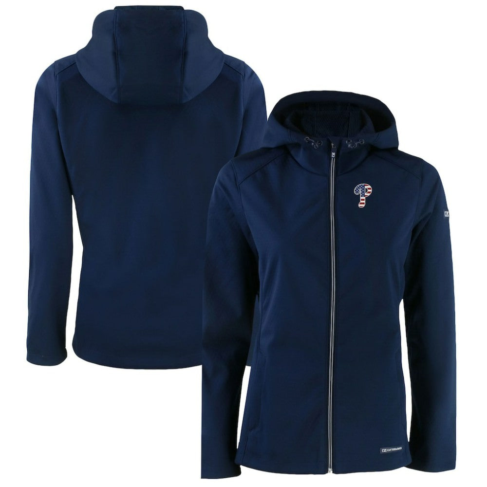 MLB Philadelphia Phillies Cutter & Buck Women's Evoke Eco Softshell Recycled Full-Zip Jacket