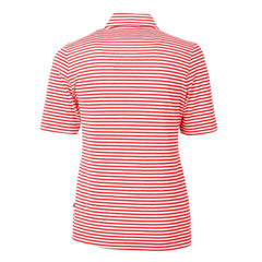 MLB Detroit Tigers Cutter & Buck Women's Virtue Eco Pique Stripe Recycled Quarter-Zip Pullover Top