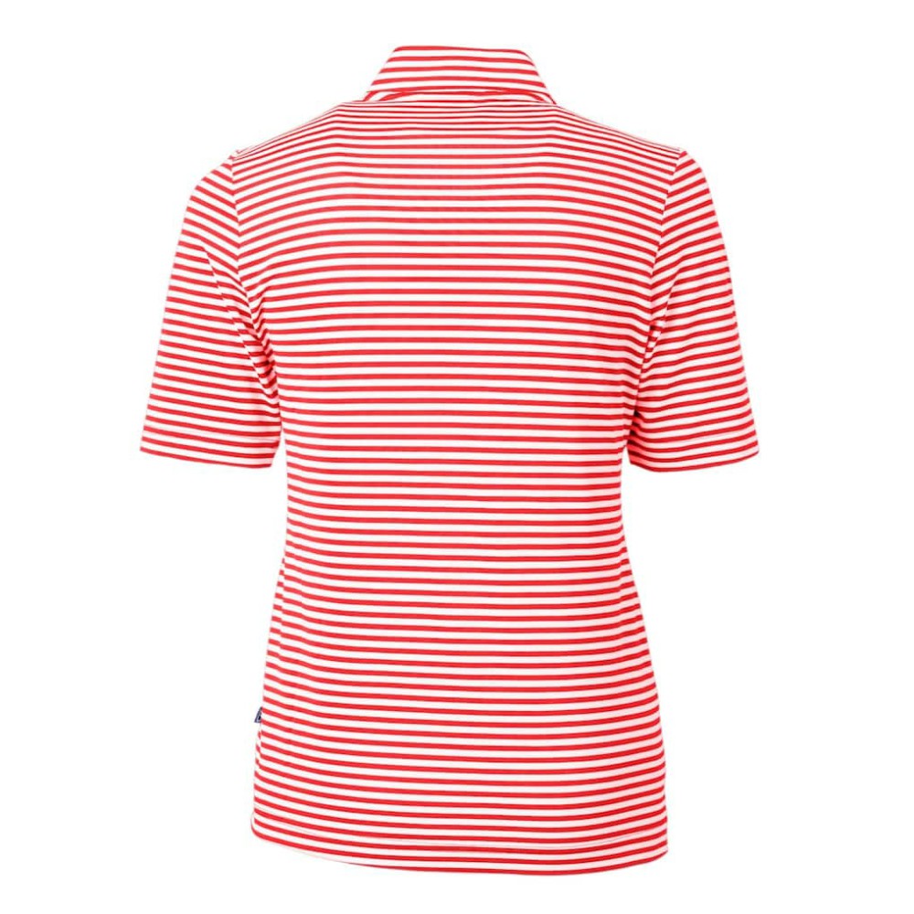 MLB Philadelphia Phillies Cutter & Buck Women's Virtue Eco Pique Stripe Recycled Quarter-Zip Pullover Top