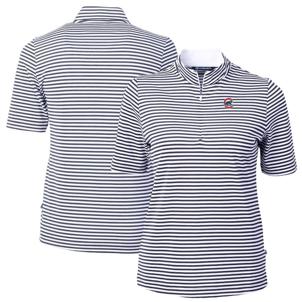 MLB Chicago Cubs Cutter & Buck Women's Virtue Eco Pique Stripe Top