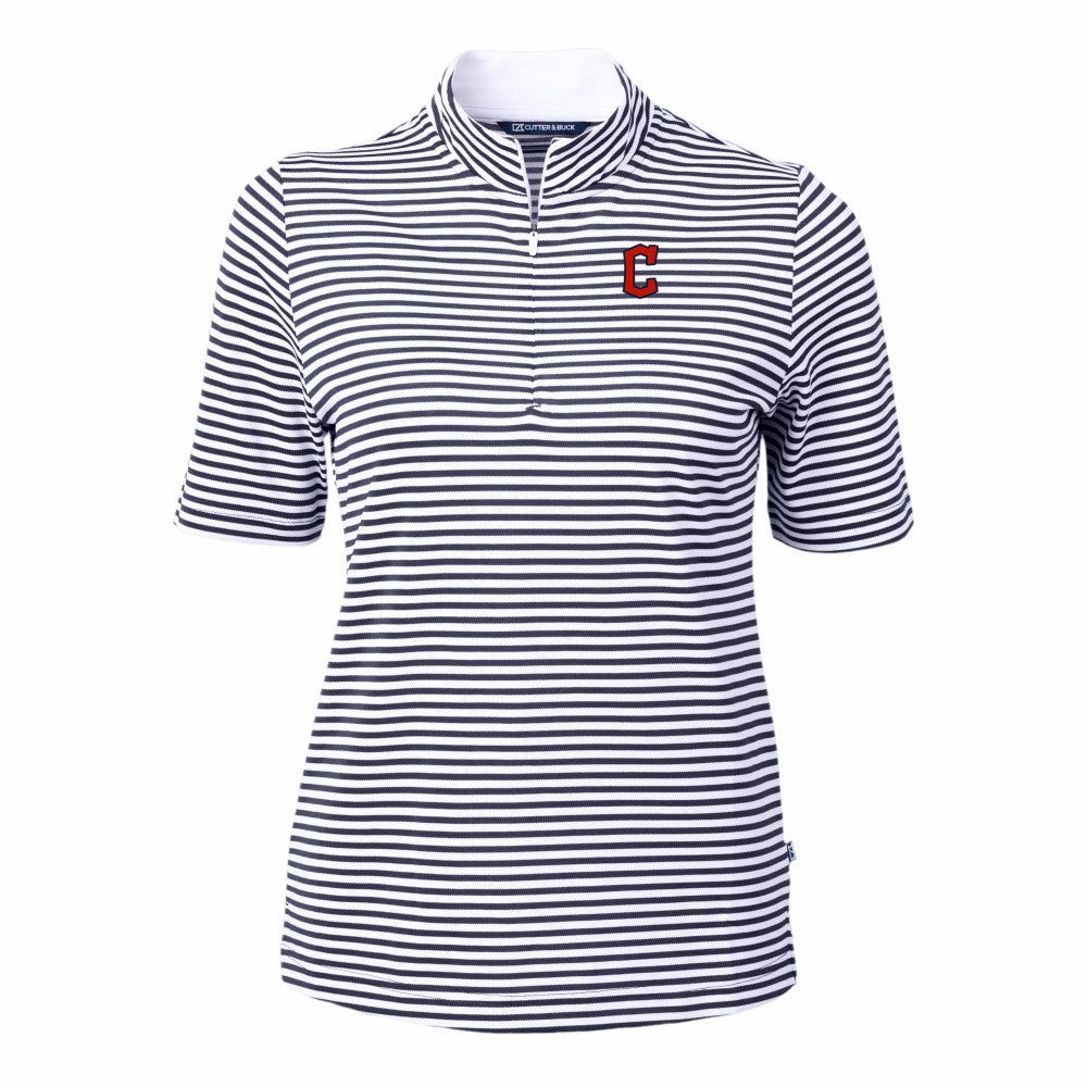 MLB Cleveland Guardians Cutter & Buck Women's Virtue Eco Pique Stripe Top