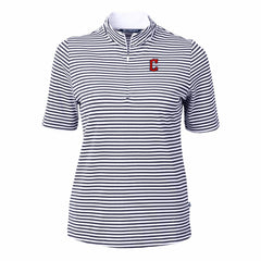 MLB Cleveland Guardians Cutter & Buck Women's Virtue Eco Pique Stripe Top