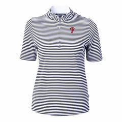 MLB Philadelphia Phillies Cutter & Buck Women's Virtue Eco Pique Stripe Top