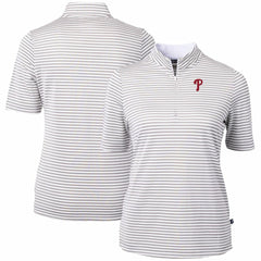 MLB Philadelphia Phillies Cutter & Buck Women's Virtue Eco Pique Stripe Top
