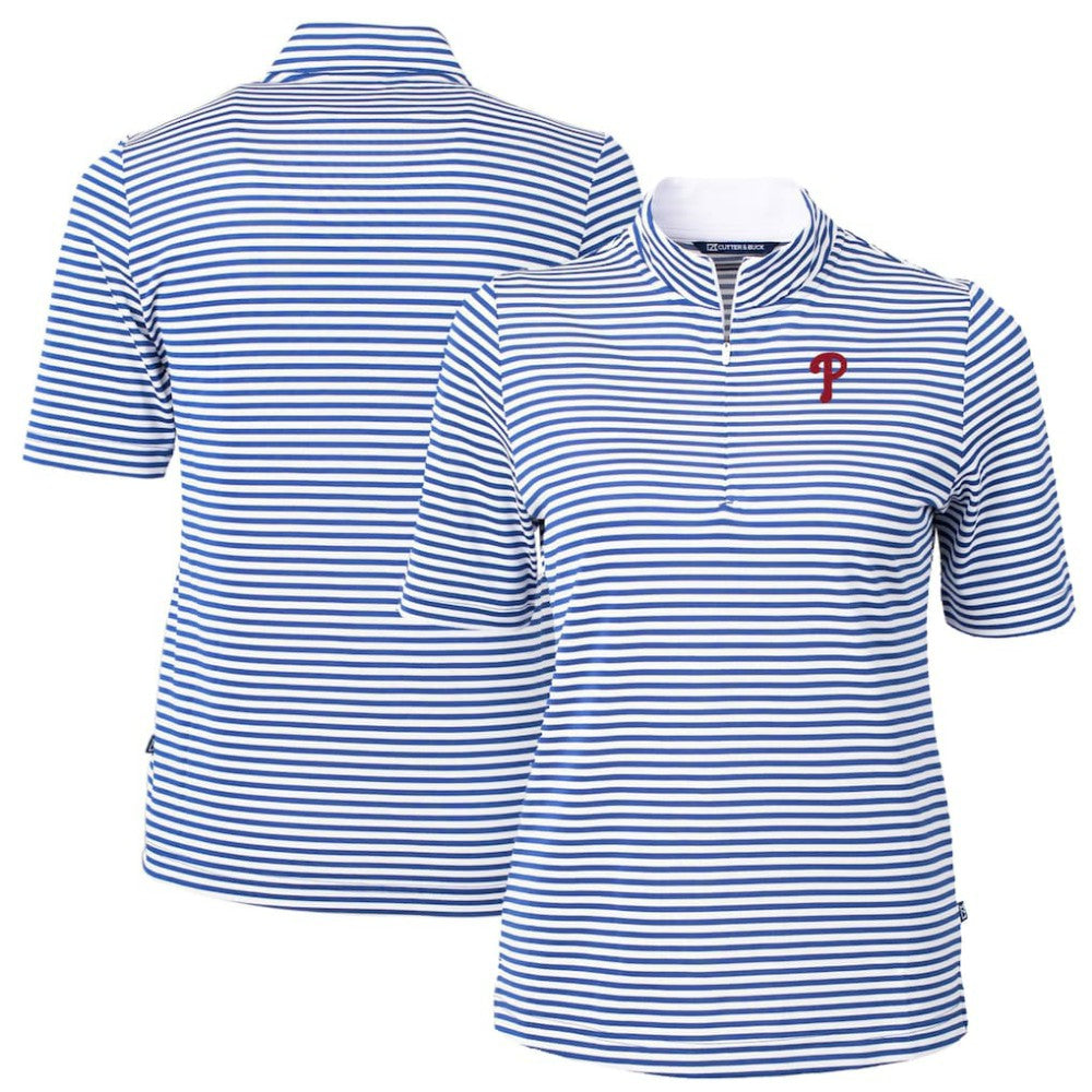 MLB Philadelphia Phillies Cutter & Buck Women's Virtue Eco Pique Stripe Top