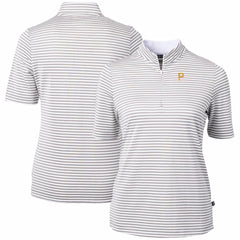 MLB Pittsburgh Pirates Cutter & Buck Women's Virtue Eco Pique Stripe Top