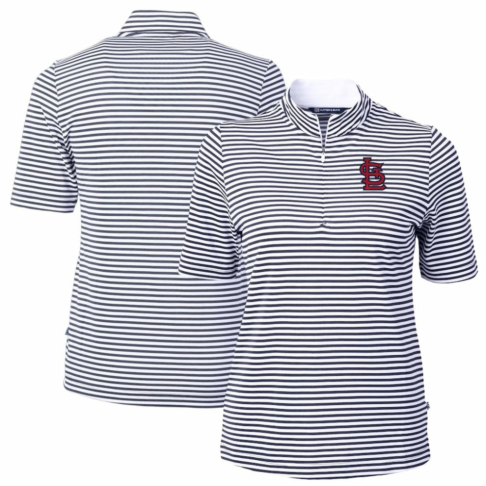 MLB St. Louis Cardinals Cutter & Buck Women's Virtue Eco Pique Stripe Top