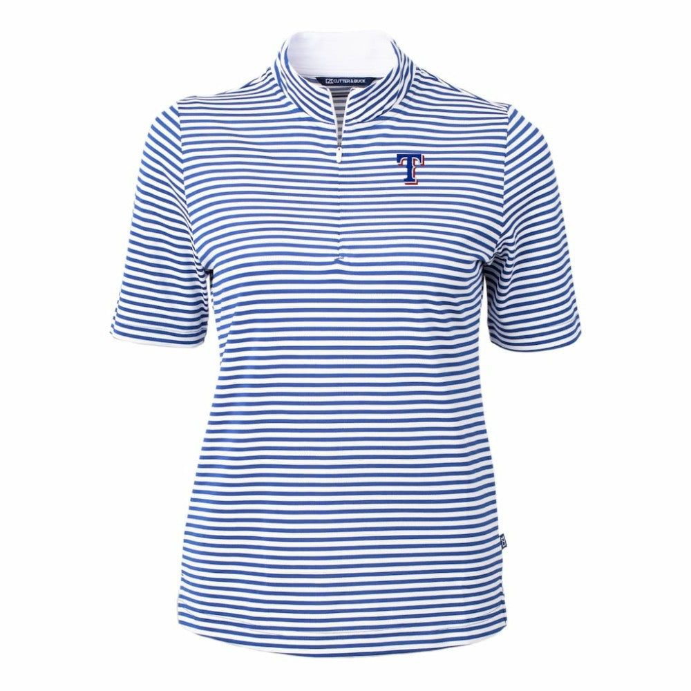 MLB Texas Rangers Cutter & Buck Women's Virtue Eco Pique Stripe Top