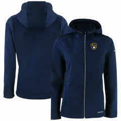 MLB Milwaukee Brewers Cutter & Buck Women's Evoke Eco Softshell Recycled Full-Zip Jacket