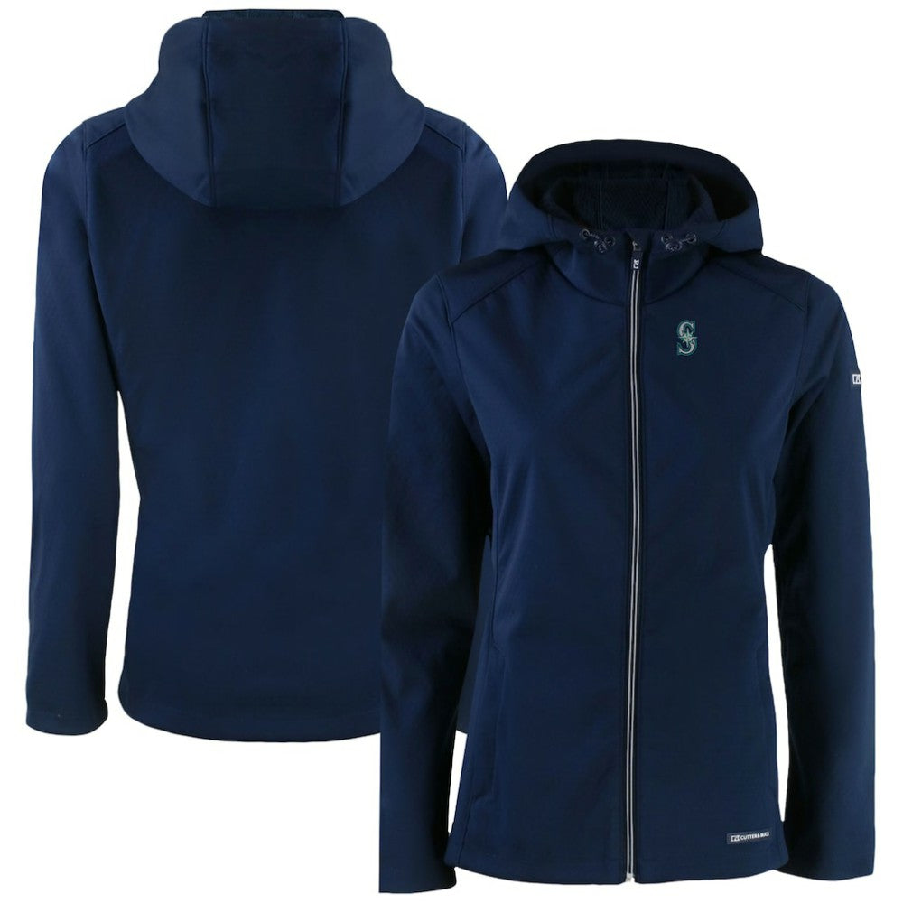 MLB Seattle Mariners Cutter & Buck Women's Evoke Eco Softshell Recycled Full-Zip Jacket
