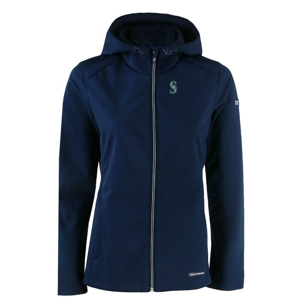 MLB Seattle Mariners Cutter & Buck Women's Evoke Eco Softshell Recycled Full-Zip Jacket