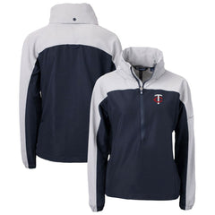 MLB Minnesota Twins Cutter & Buck Women's Charter Eco Recycled Half-Zip Anorak Jacket