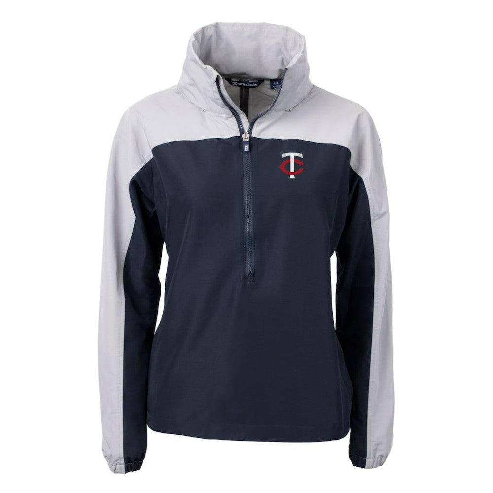 MLB Minnesota Twins Cutter & Buck Women's Charter Eco Recycled Half-Zip Anorak Jacket