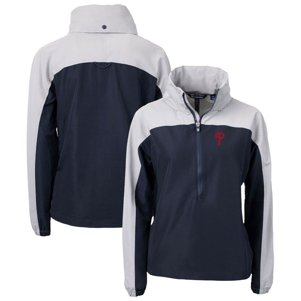 MLB Philadelphia Phillies Cutter & Buck Women's Charter Eco Recycled Half-Zip Anorak Jacket