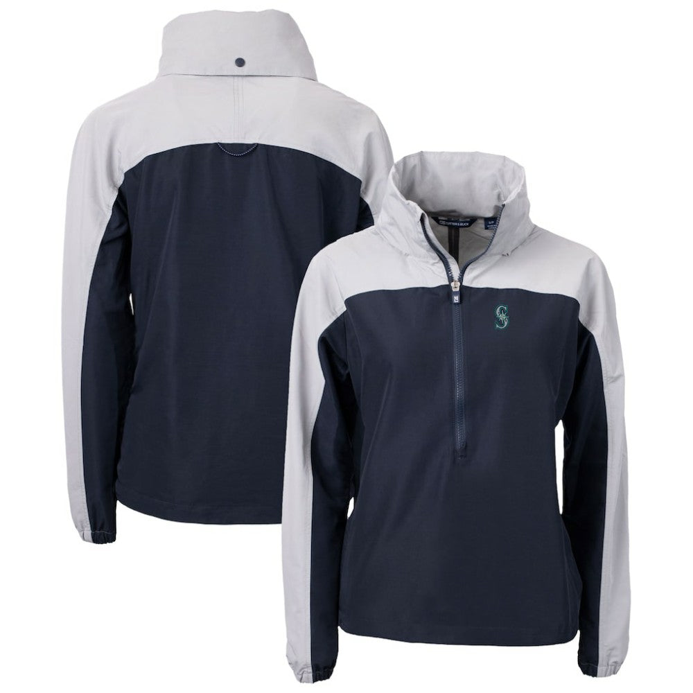 MLB Seattle Mariners Cutter & Buck Women's Charter Eco Recycled Half-Zip Anorak Jacket