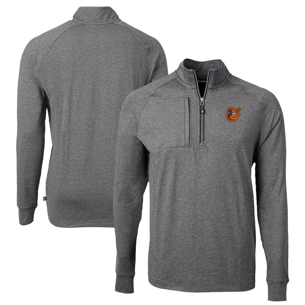 MLB Baltimore Orioles Cutter & Buck Big & Tall Adapt Eco Knit Stretch Recycled Quarter-Zip Pullover Top