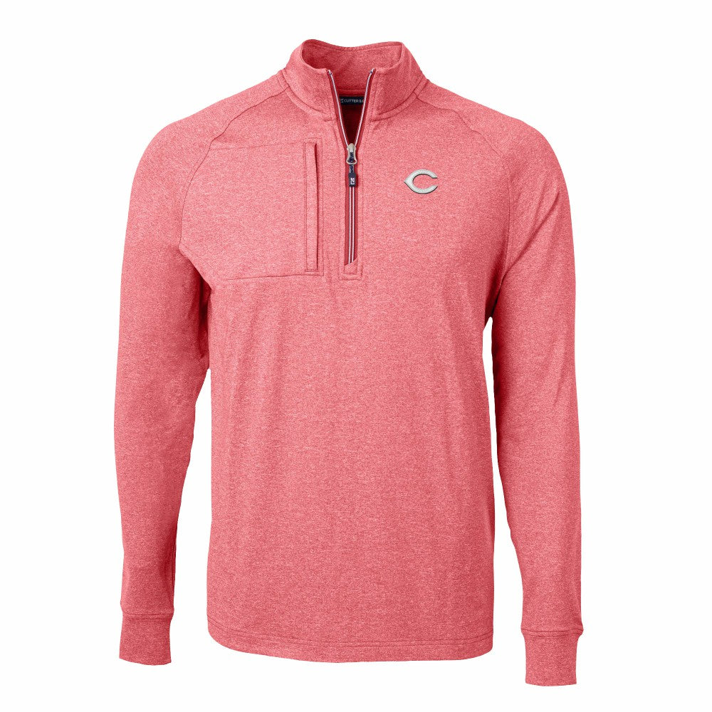 MLB Cincinnati Reds Cutter & Buck Big & Tall Adapt Eco Knit Stretch Recycled Quarter-Zip Pullover Top