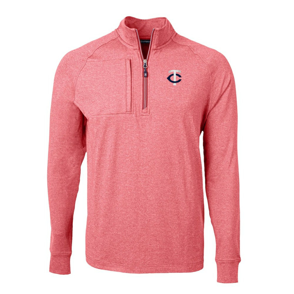 MLB Minnesota Twins Cutter & Buck Big & Tall Adapt Eco Knit Stretch Recycled Quarter-Zip Pullover Top