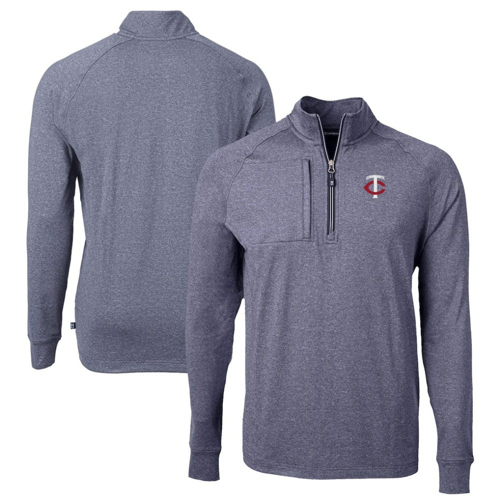 MLB Minnesota Twins Cutter & Buck Big & Tall Adapt Eco Knit Stretch Recycled Quarter-Zip Pullover Top