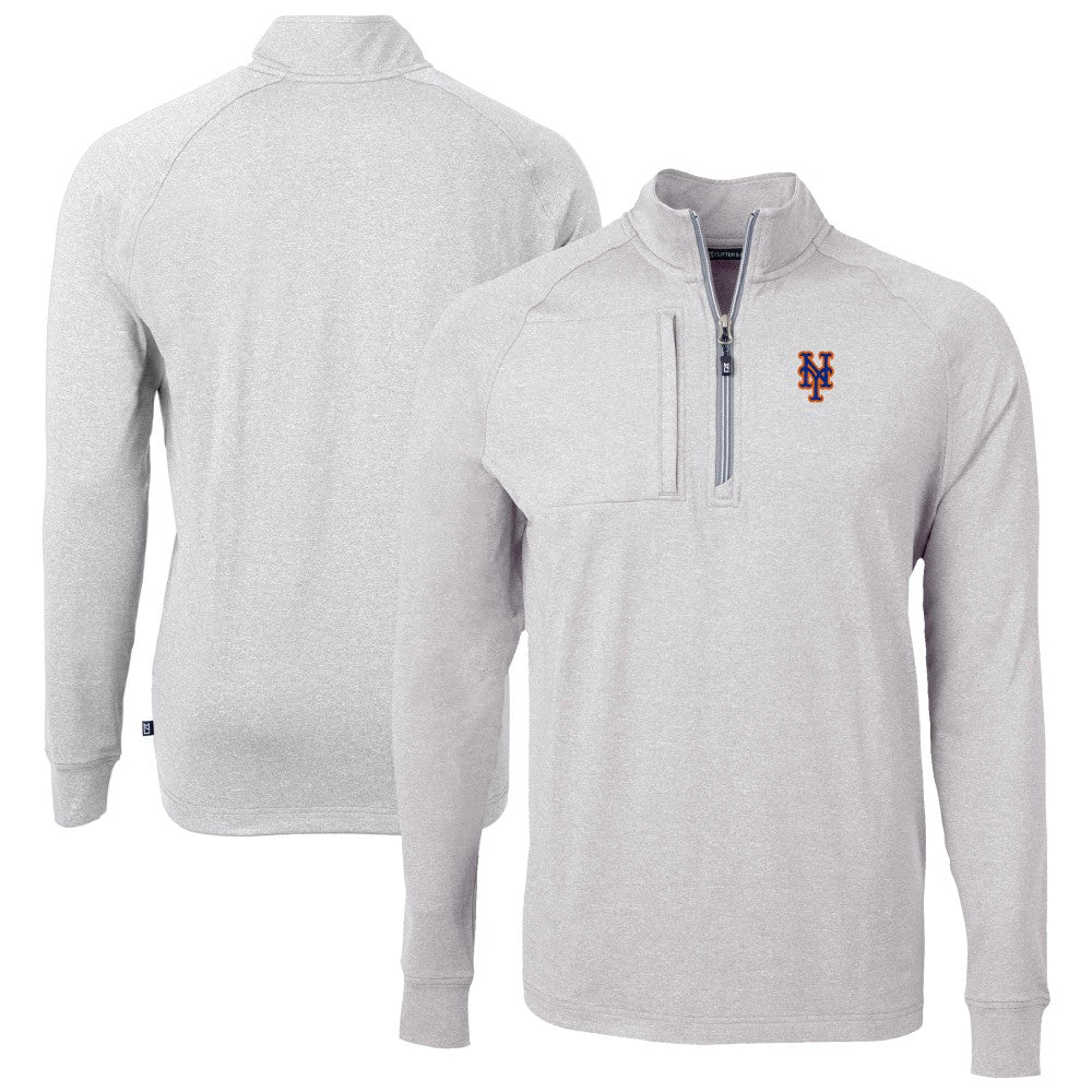 MLB New York Mets Cutter & Buck Big & Tall Adapt Eco Knit Stretch Recycled Quarter-Zip Pullover Top