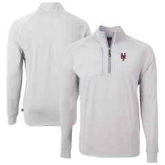 MLB New York Mets Cutter & Buck Big & Tall Adapt Eco Knit Stretch Recycled Quarter-Zip Pullover Top