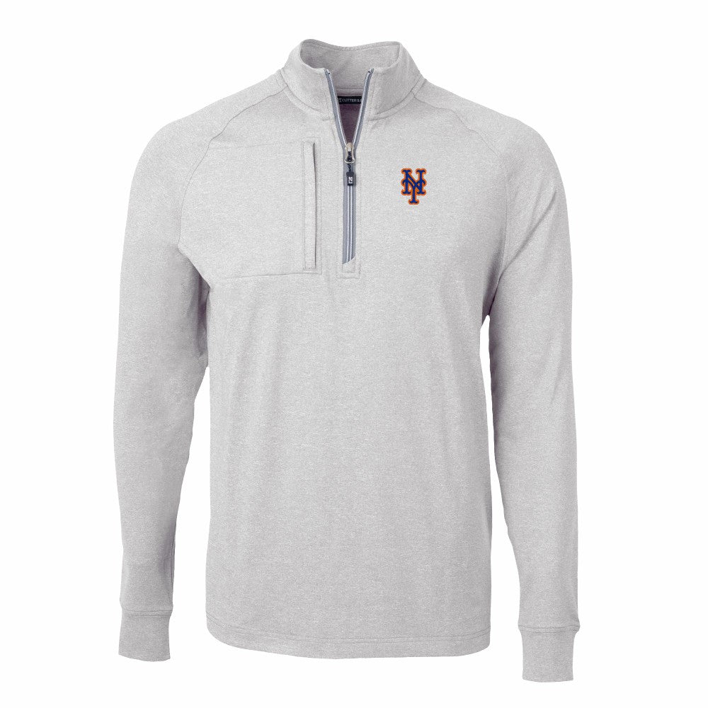 MLB New York Mets Cutter & Buck Big & Tall Adapt Eco Knit Stretch Recycled Quarter-Zip Pullover Top