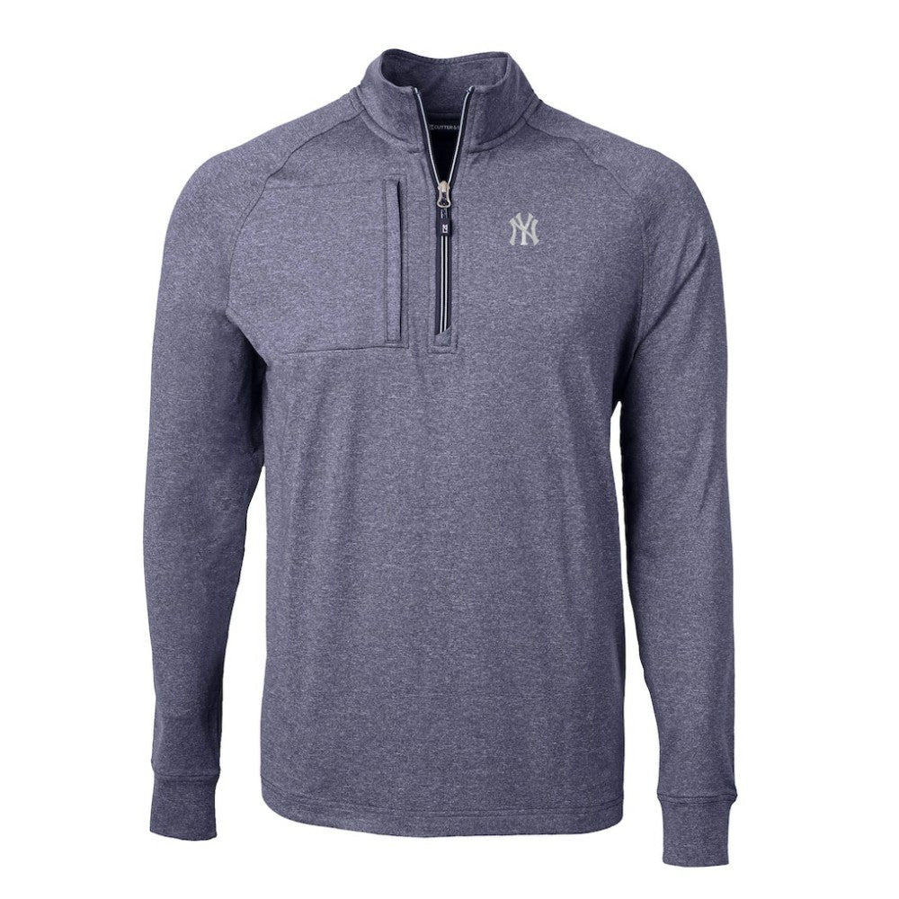 MLB New York Yankees Cutter & Buck Big & Tall Adapt Eco Knit Stretch Recycled Quarter-Zip Pullover Top