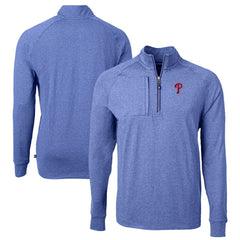MLB Philadelphia Phillies Cutter & Buck Big & Tall Adapt Eco Knit Stretch Recycled Quarter-Zip Pullover Top