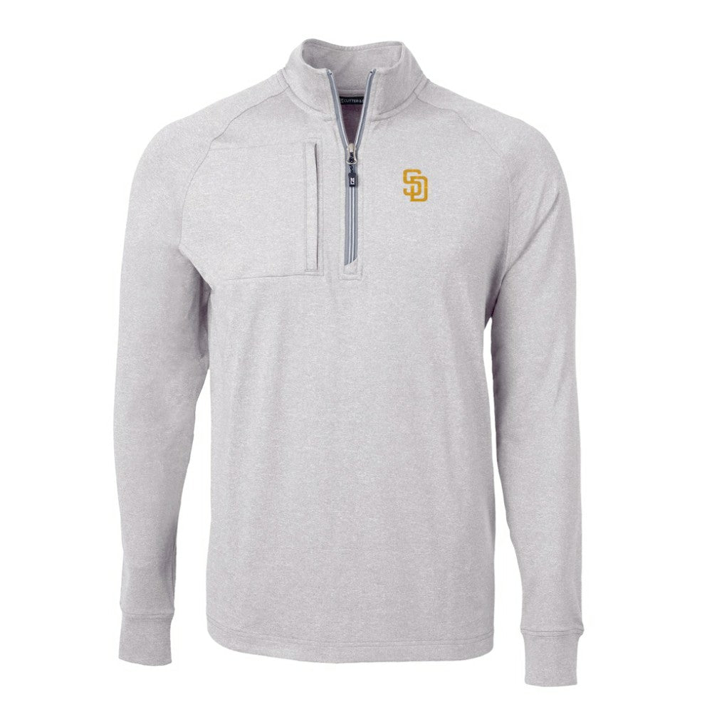 MLB San Diego Padres Cutter & Buck Big & Tall Adapt Eco Knit Stretch Recycled Quarter-Zip Pullover Top