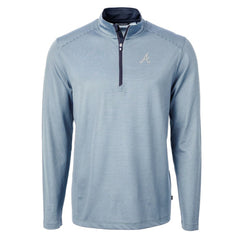 MLB Atlanta Braves Cutter & Buck Virtue Eco Pique Micro Stripe Big & Tall Recycled Quarter-Zip Pullover Top