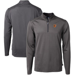 MLB Baltimore Orioles Cutter & Buck Virtue Eco Pique Micro Stripe Big & Tall Recycled Quarter-Zip Pullover Top