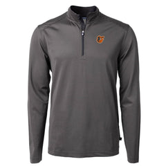 MLB Baltimore Orioles Cutter & Buck Virtue Eco Pique Micro Stripe Big & Tall Recycled Quarter-Zip Pullover Top