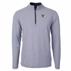 MLB Cleveland Guardians Cutter & Buck Virtue Eco Pique Micro Stripe Big & Tall Recycled Quarter-Zip Pullover Top