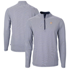 MLB Houston Astros Cutter & Buck Virtue Eco Pique Micro Stripe Big & Tall Recycled Quarter-Zip Pullover Top
