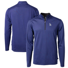 MLB Los Angeles Dodgers Cutter & Buck Virtue Eco Pique Micro Stripe Big & Tall Recycled Quarter-Zip Pullover Top