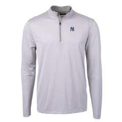 MLB New York Yankees Cutter & Buck Virtue Eco Pique Micro Stripe Big & Tall Recycled Quarter-Zip Pullover Top