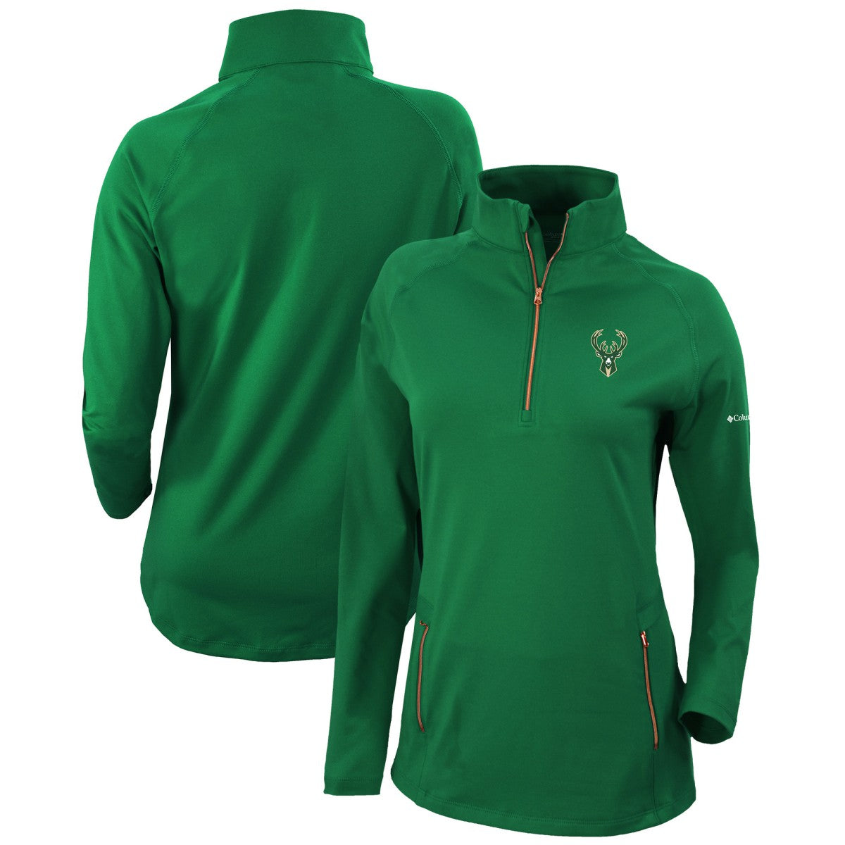 NBA Milwaukee Bucks Women's Omni-Wick Outward Nine Quarter-Zip Pullover Top