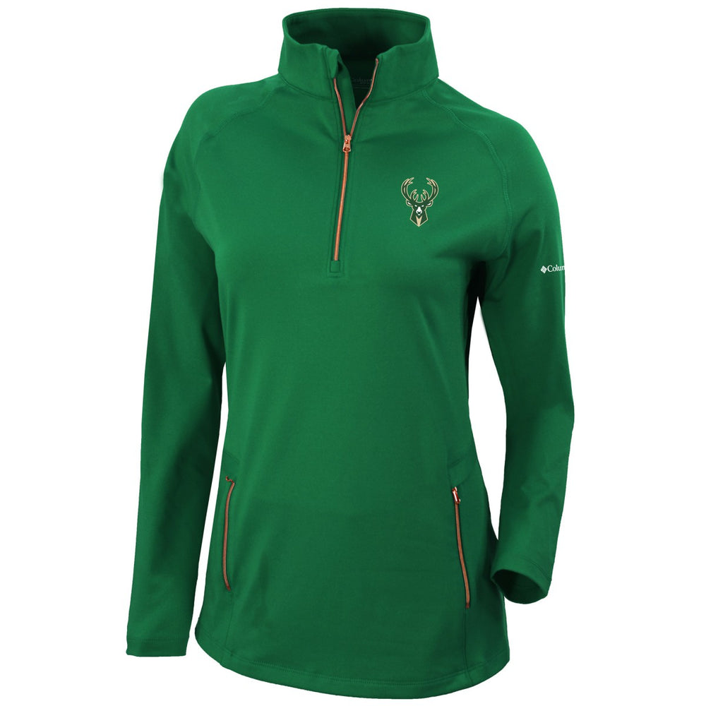 NBA Milwaukee Bucks Women's Omni-Wick Outward Nine Quarter-Zip Pullover Top