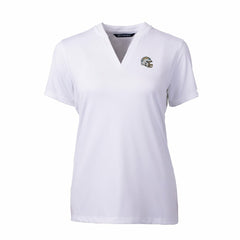 Cutter & Buck Women's Helmet Logo DryTec Forge Stretch V-Neck Blade Top - Los Angeles Chargers